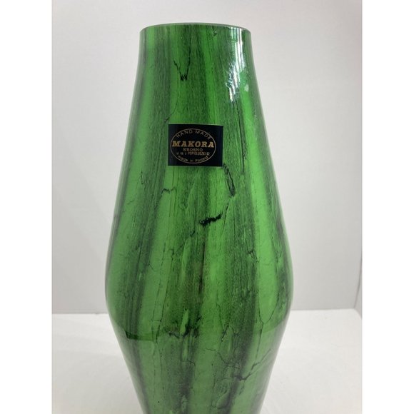 Makora Poland Handmade Green 12in Vase Stunning Nature - Picture 4 of 10